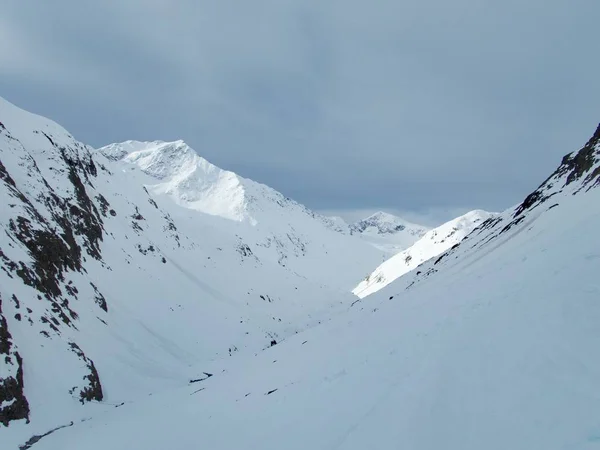 Bella stagione di skitouring primaverile in alpi otztal — Foto Stock