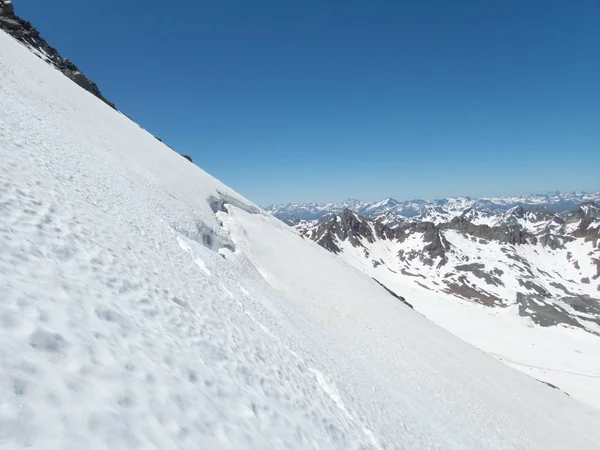 Bella Estate Alpinismo Cima Weisseespitze Kaunertal Alpi Otztal Austria — Foto Stock