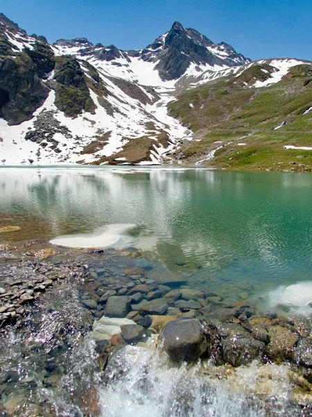 Mooie Zomer Bergbeklimmen Naar Top Van Weisseespitze Van Kaunertal Otztal — Stockfoto