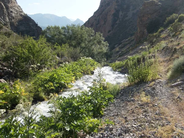 Hermoso senderismo en fann montañas naturaleza en Tayikistán — Foto de Stock