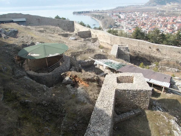 Traditional architecture of ohrid city in northern macedonia — Stock Photo, Image