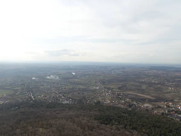 Vista aérea sobre uma cidade de Belgrado, na Sérvia — Fotografia de Stock