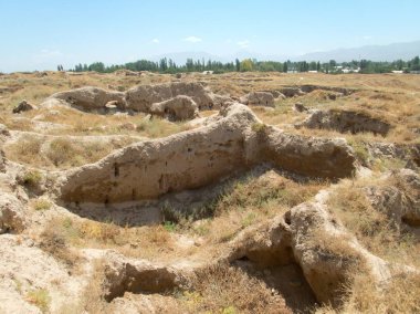 Tacikistan antik panjakent arkeolojik sitesi