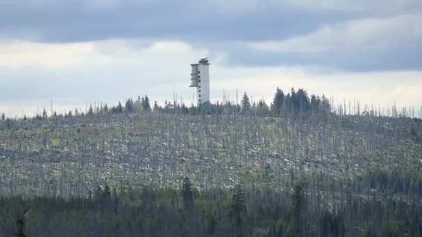 Tower Top Polednik Mountain Czech Sumava Natural Park — Wideo stockowe