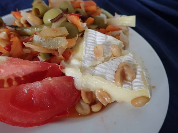 Salada Legumes Frescos Saudáveis Com Legumes Mistos Tigela — Fotografia de Stock