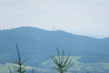 Doğu Bohemya 'da, Çech republi' de, Beskydy 'de yaz güzel doğa manzarası