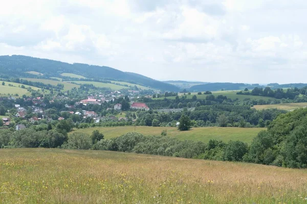 Estate Bellissimo Paesaggio Naturale Beskydy Nella Boemia Orientale Nella Repubblica — Foto Stock