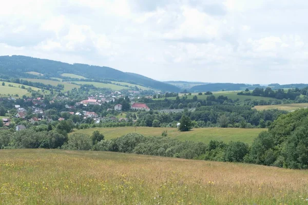 Sommer Schöne Naturlandschaft Himmelblau Ostböhmen Tschechischen Republi — Stockfoto