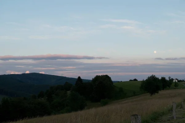 Sommer Schöne Naturlandschaft Himmelblau Ostböhmen Tschechischen Republi — Stockfoto