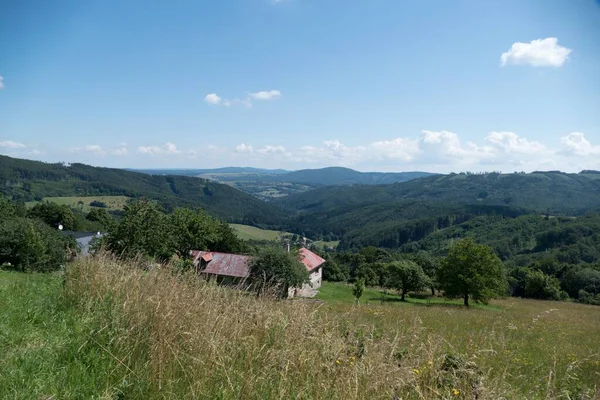 Літній Красивий Природний Пейзаж Східній Богемії Чехії Republi — стокове фото