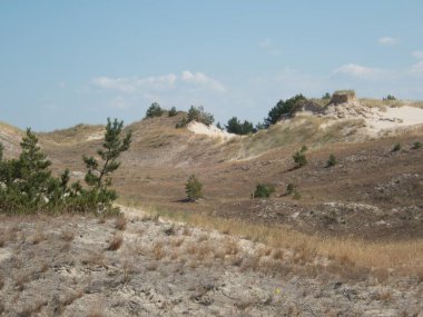 Kuzey Kutbu ve Baltık Sahili 'ndeki ünlü güzel Slowinsky Parkı narodowy kum tepesi