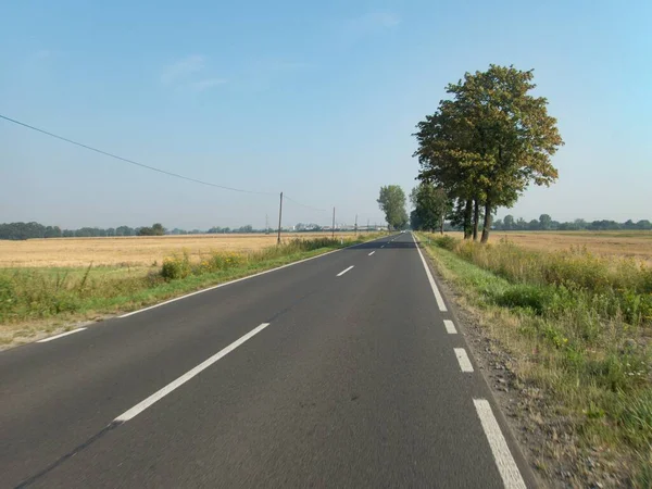 Freie Fahrt Auf Der Straße Mitteleuropas Landschaft — Stockfoto