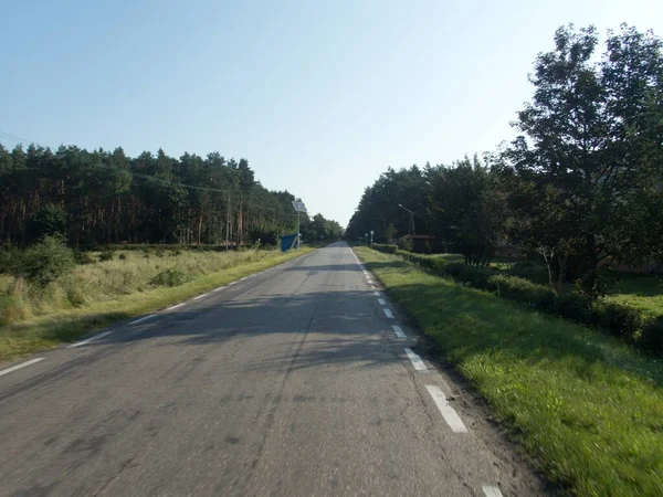 Freie Fahrt Auf Der Straße Mitteleuropas Landschaft — Stockfoto