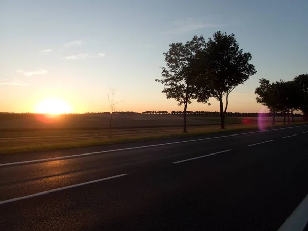 Freie Fahrt Auf Der Straße Mitteleuropas Landschaft — Stockfoto