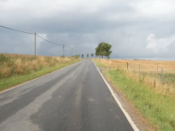 Freie Fahrt Auf Der Straße Mitteleuropas Landschaft — Stockfoto