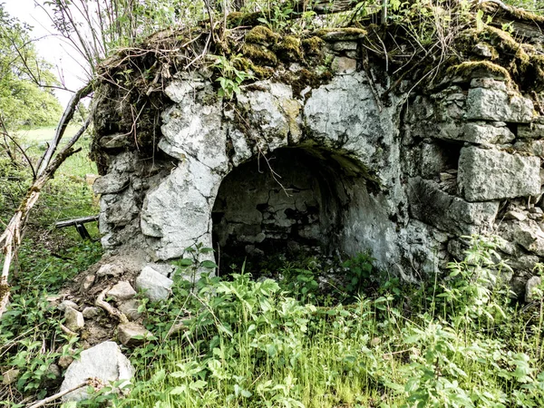 Vieja Casa Abandonada Ruinas Bosque — Foto de Stock