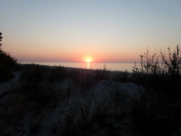 Beautiful Romantic Sunset Baltic Coast Beach — Stock Photo, Image