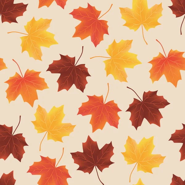 秋季落叶的无缝图案纹理 — 图库矢量图片#