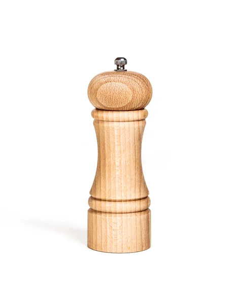 Wooden Pepper Mill Isolated White Background Stock Image