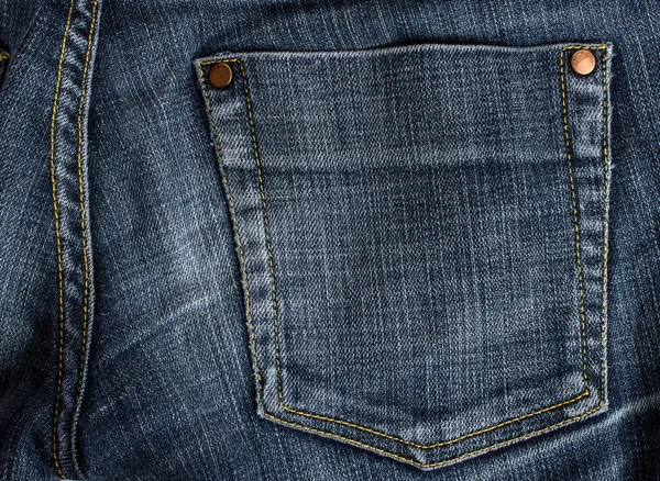 Μπλε denim υφή με λεπτομέρειες τσέπης — Φωτογραφία Αρχείου