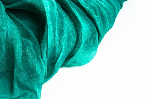 Luxury Green Wavy Silk Texture Background — Stock Photo, Image