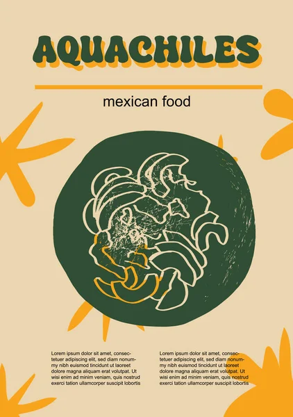 Ensemble Nourriture Mexicaine Illustration Vectorielle Ceviche Gravé Aguachiles Paquet Plats Vecteur En Vente