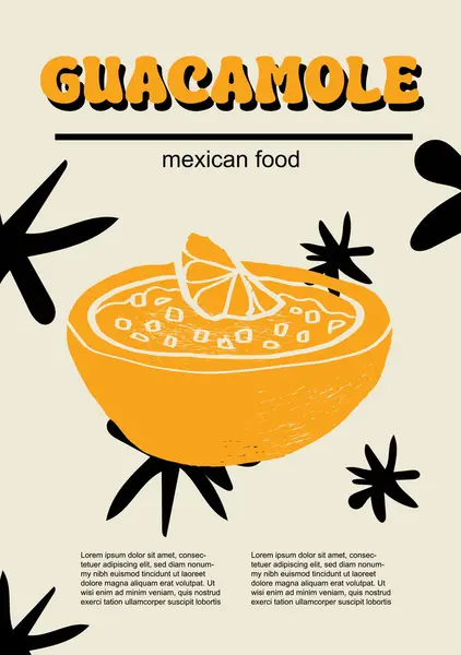 Ensemble Nourriture Mexicaine Illustration Vectorielle Guacamole Gravé Paquet Plats Traditionnels Vecteurs De Stock Libres De Droits