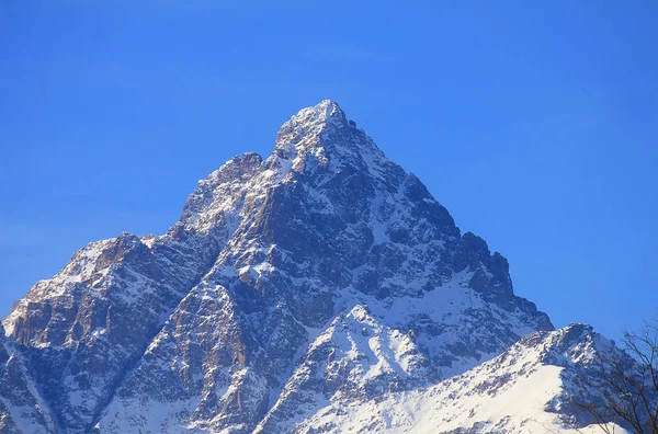 Πανόραμα Του Βουνού Monviso Χιόνι Χειμώνα — Φωτογραφία Αρχείου