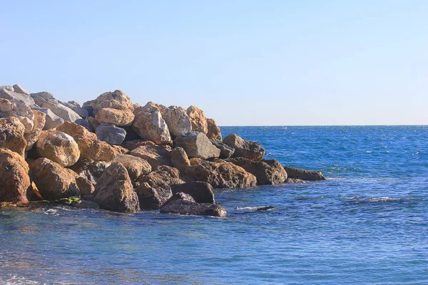 Панорама Камінням Морі Взимку — стокове фото