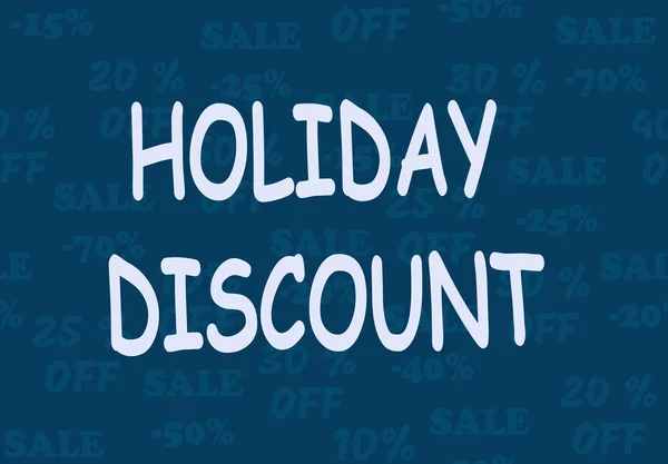 Vektorillustration Mit Werbetext Urlaubsrabatt Blauer Hintergrund Mit Saisonalem Weihnachtlichem Verkauf — Stockvektor