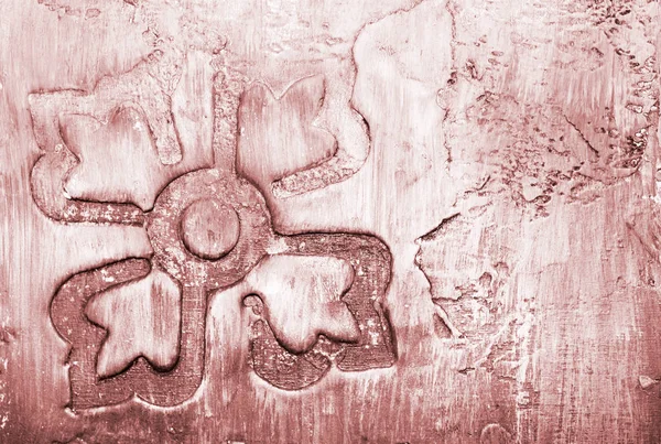 Placi Decorative Roz Pal Din Stucco Relief Ipsos Formarea Lucrărilor — Fotografie, imagine de stoc