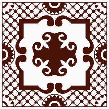 Etnik motifleri, vintage geleneksel seramik, ülke boho stil süsleme. 