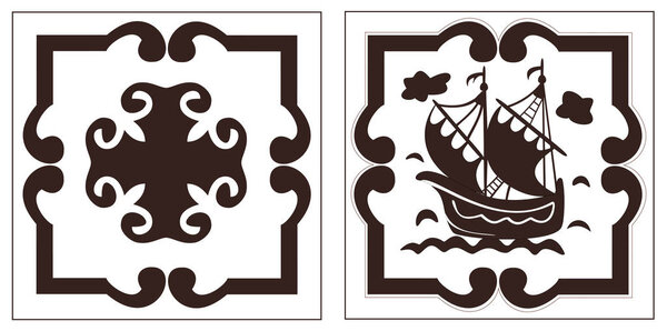 Винтажная традиционная керамическая мозаика с парусником, плавающим по волнам, плитка с кораблем в стиле голландской плитки
.