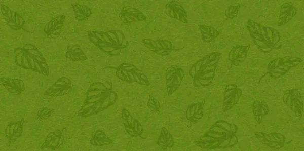 在大理石纹理背景上的热带树叶蒙特拉无缝图案, 绿色. — 图库矢量图片
