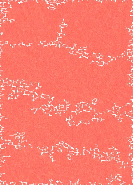 Fondo abstracto con textura rayada, manchas blancas sobre fondo rojo, moderno, color de moda de Living Coral, grunge . — Archivo Imágenes Vectoriales