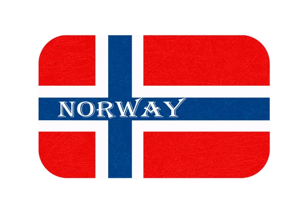 挪威国旗, 斯堪的纳维亚国家, 孤立的挪威横幅与划痕纹理, 格格. — 图库矢量图片
