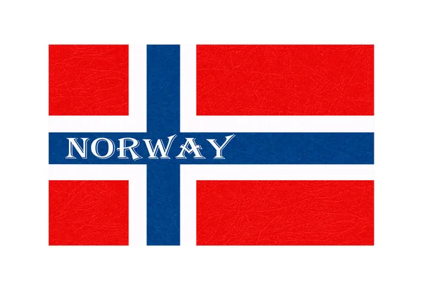 Norvégia lobogója, skandináv ország, elszigetelt norvég transzparens karcos textúra, grunge. — Stock Vector