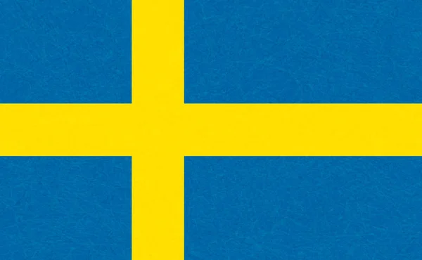 Sverige flagga, skandinaviskt land, isolerat svenska banner med repiga textur, grunge. — Stock vektor