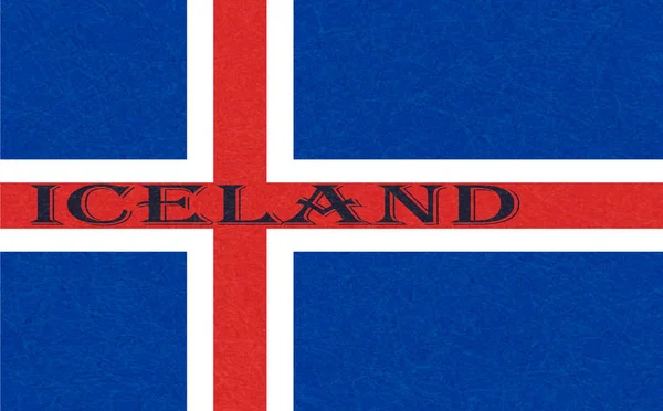 Islandská vlajka, islandský banner s texturou, poškrábaný, grunge. — Stockový vektor
