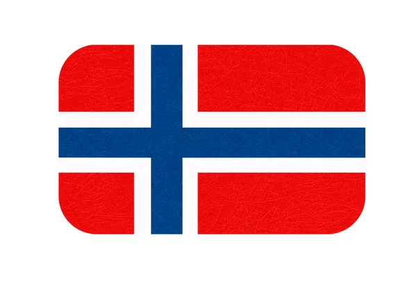 Norge flagga, skandinaviskt land, isolerade norska banner med repiga textur, grunge. — Stock vektor