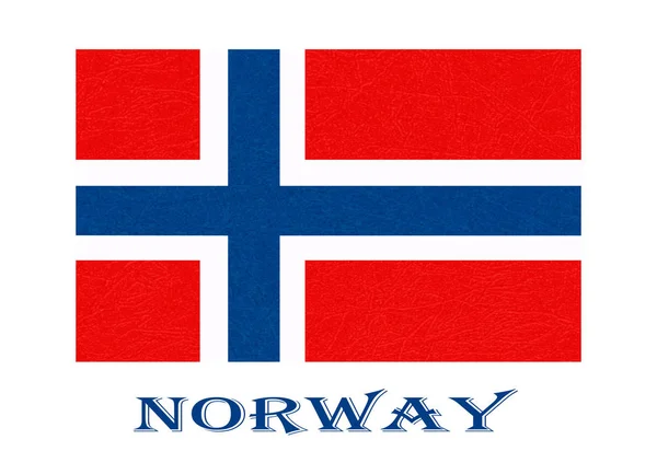 Norge flagga, skandinaviskt land, isolerade norska banner med repiga textur, grunge. — Stock vektor