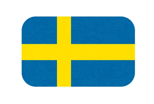 Шведский флаг, скандинавская страна, изолированный шведский баннер с царапанной текстурой, гранж . — стоковый вектор