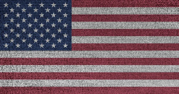 Grunge drapeau fané des États-Unis. Bannière américaine isolée sur tissu denim. Style rustique vintage. Indépendance américaine, Jour du Souvenir . — Photo