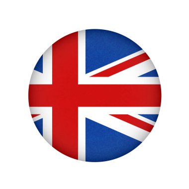 Büyük Britanya, İngiltere'nin Grunge bayrağı. Daire şeklinde çizik doku ile İngilizce afiş. İngiltere bayrağı vektör simgesi, vintage.