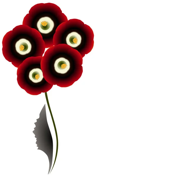 プリムローズ デザインの要素と花の背景 — ストックベクタ