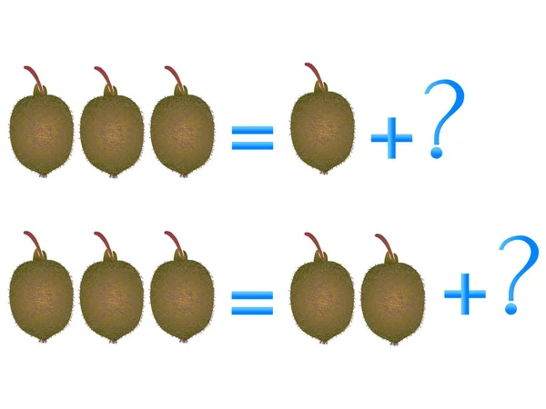 Jeux Éducatifs Pour Les Enfants Sur Composition Des Trois Exemple — Image vectorielle