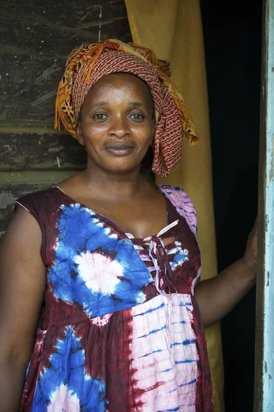 Bissau República Guiné Bissau Janeiro 2018 Retrato Uma Mulher Sorridente — Fotografia de Stock