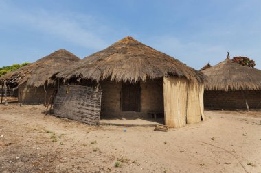 Orango Island, Gine Bissau, Batı Agrica Eticoga köy içinde (kulübe) geleneksel evler