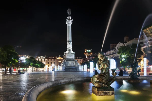 Blick Auf Den Rossio Platz Praca Pedro Der Stadt Lisbon — Stockfoto