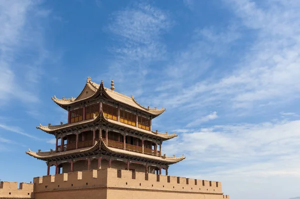 Detail Tower Jiayuguan Fort City Jiayuguan Gansu Province China — Stock Photo, Image